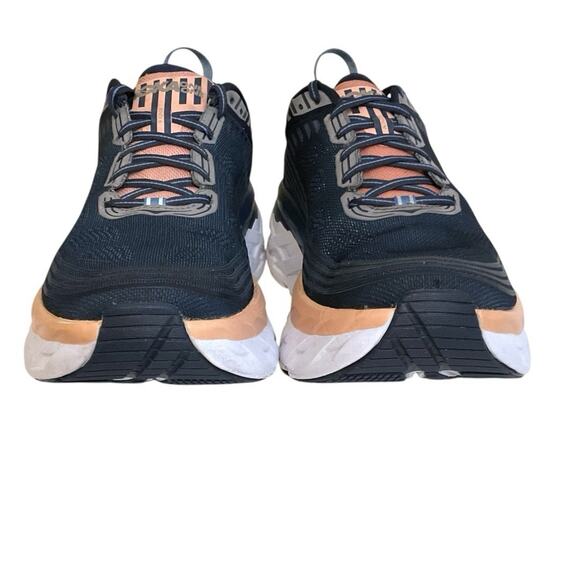 Hoka One One Bondi 6 Max Women's Size 12 Blue Pink Cushioned Running Sneakers - Picture 2 of 16